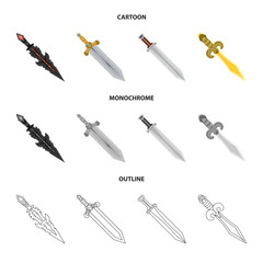 Isolated object of game and armor icon. Collection of game and blade vector icon for stock.