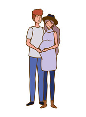 pregnant woman with husband standing