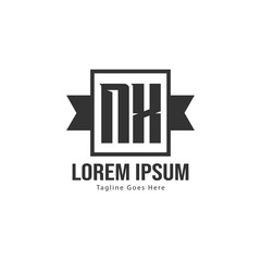 Initial NX logo template with modern frame. Minimalist NX letter logo vector illustration