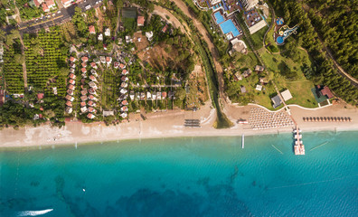 Aerial view on the coastline of the Mediterranean sea