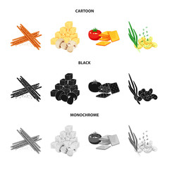 Vector illustration of taste and seasonin icon. Set of taste and organic stock symbol for web.