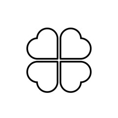 Obraz premium Four Leaf Clover St. Patrick Day Icon Vector Illustration - Vector