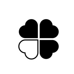 Four Leaf Clover St. Patrick Day Icon Vector Illustration - Vector
