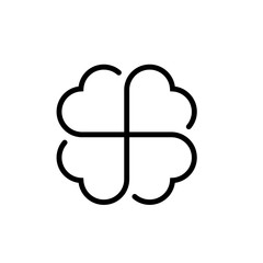 Four Leaf Clover St. Patrick Day Icon Vector Illustration - Vector