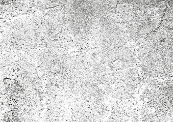 Distress old cracked concrete texture, vector illustration. Black and white grunge background. Stone, asphalt, plaster, marble.