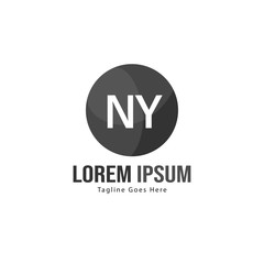 Fototapeta premium Initial NY logo template with modern frame. Minimalist NY letter logo vector illustration