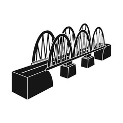 Vector illustration of bridge and railway symbol. Set of bridge and Coast stock vector illustration.