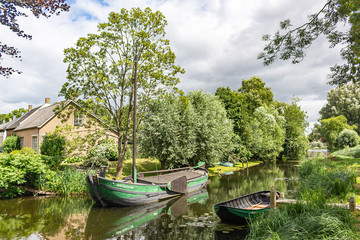 Picture of the boats in a canal in the picturesque village of Drimmelen, Netherlands 2
