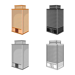 Vector illustration of office and house logo. Set of office and skyscraper stock vector illustration.