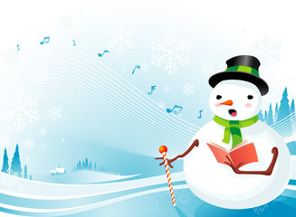 Snowman Singing Holiday Carols