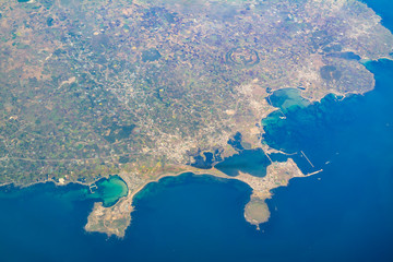Aerial view of the beautiful Jeju Province