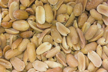Closeup of salted Virginia peanuts 
