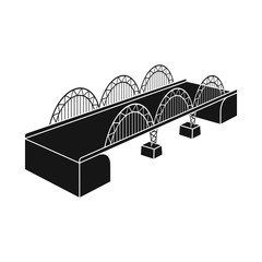 Isolated object of bridge and mobile sign. Set of bridge and sea vector icon for stock.