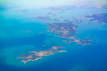 Aerial view of the beautiful Geumodo Island