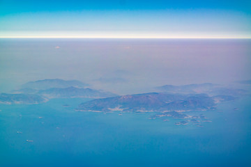 Aerial view of the beautiful Boriam-ro island