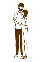 silhouette of pregnant woman with husband standing