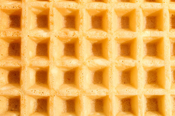 Belgian waffles texture as background, closeup