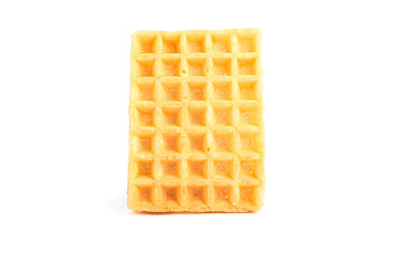 Sweet Belgian waffle isolated on white background