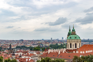 Naklejka na ściany i meble PRAGUE, CZECH REPUBLIC - JULY 11, 2014: Panoramic view of Prague from the Prague Castle Hradczany, Czech Republic