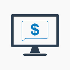 Online banking icon. Flat style vector EPS.
