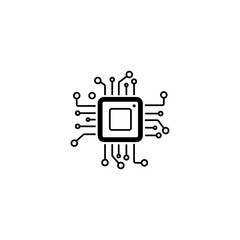 cpu processor icon template vector illustration - vector