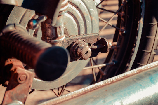 Old Motocycle Repair. Background. Close-up