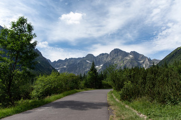 Fototapeta na wymiar Road in the mountains. Tatra National Park, Poland.