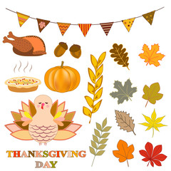Thanksgiving autumn holiday clipart.  