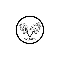 vegan icon template symbol design vector illustration - vector