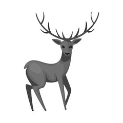 Vector illustration of moose and animal sign. Set of moose and antler stock vector illustration.
