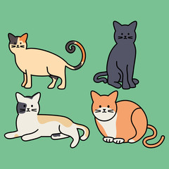 cute cats mascots adorables characters