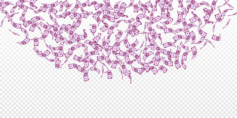 European Union Euro notes falling. Sparse EUR bill