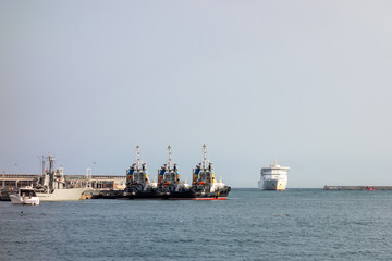 Ferry entering the port of Malaga