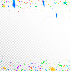 Streamers and confetti. Colorful tinsel and foil r