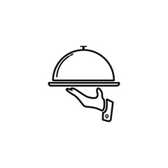 Food Tray on the Hand / Waiters Serving Icon Vector