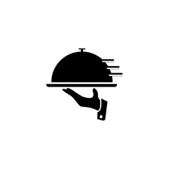 Food Tray on the Hand / Waiters Serving Icon Vector