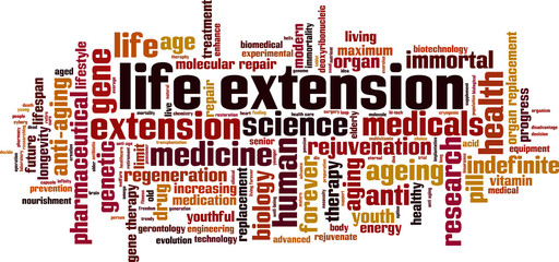 Life extension word cloud