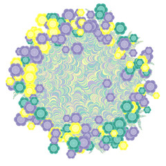 Abstract Circle push Flowers Generative Art background illustration