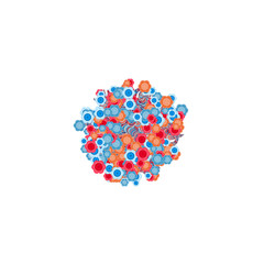 Abstract Circle push Flowers Generative Art background illustration