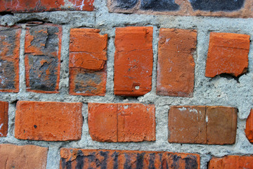 Fototapeta premium Background of old brick wall. Background red brick wall pattern texture background Wallpaper.