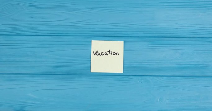 Stopmotion business notes with vacation massege