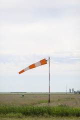 Details with a wind direction indicator on an airport