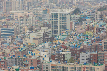 Aerial view of the Busan cityscape from Busan Tower