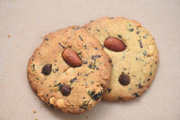 cookies chocolate chip and nut on the table