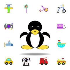 cartoon penguin toy colored icon. set of children toys illustration icons. signs, symbols can be used for web, logo, mobile app, UI, UX