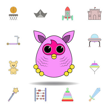 cartoon furby toy colored icon. set of children toys illustration icons. signs, symbols can be used for web, logo, mobile app, UI, UX