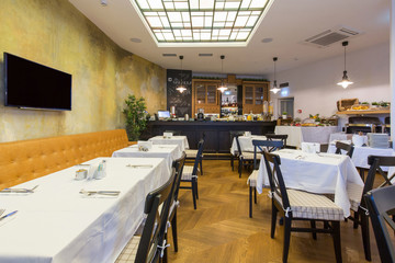 Interior of a hotel restaurant