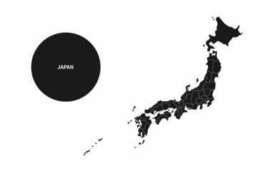 japan map. asia country vector map.