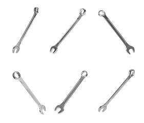 Basket of fresh towels on grey background