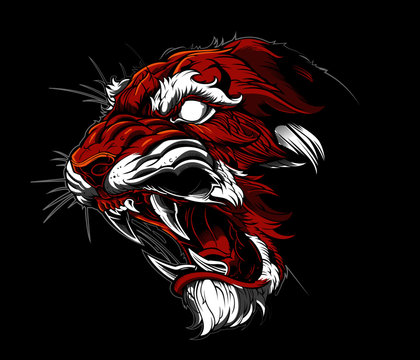 angry tiger mascot logo e sport